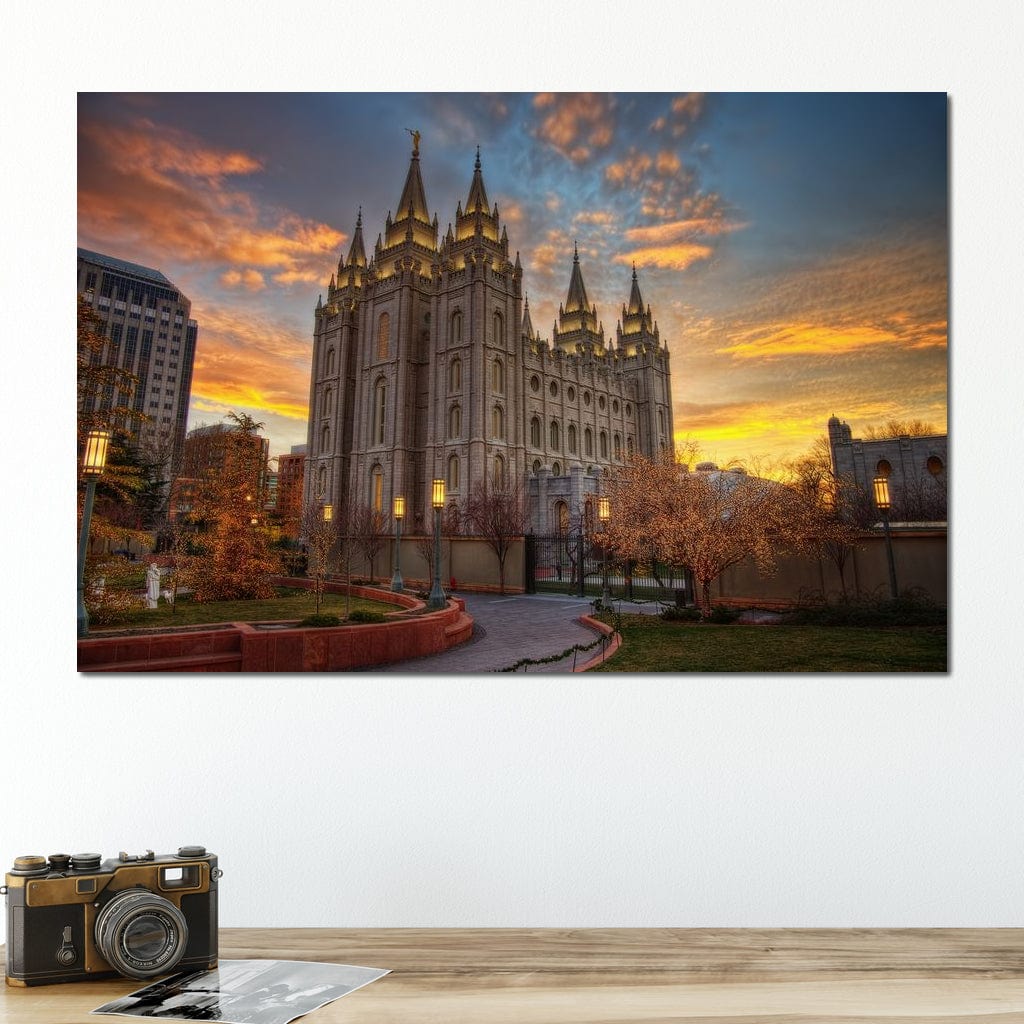 Tablou canvas decorativ cu tablou canvas cu templul din salt lake